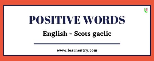 List of Positive words in Scots gaelic and English