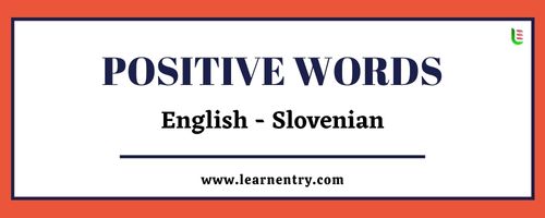 List of Positive words in Slovenian and English