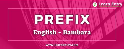 List of Prefix in Bambara and English