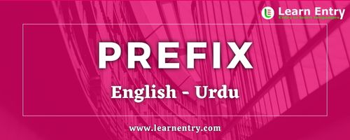 List of Prefix in Urdu and English