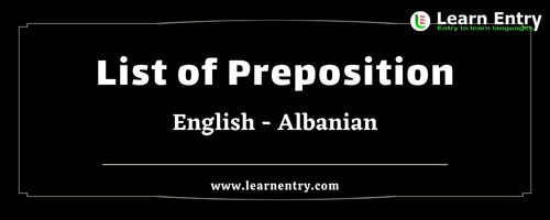 List of Prepositions in Albanian and English