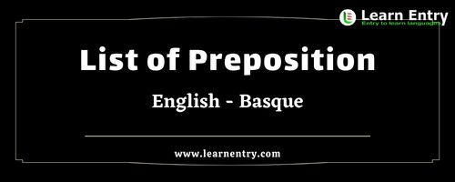 List of Prepositions in Basque and English