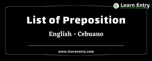 List of Prepositions in Cebuano and English