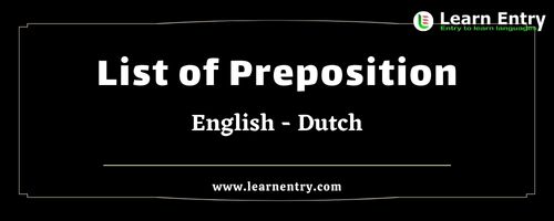 List of Prepositions in Dutch and English