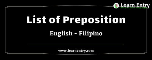 List of Prepositions in Filipino and English