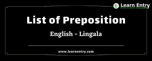 List of Prepositions in Lingala and English