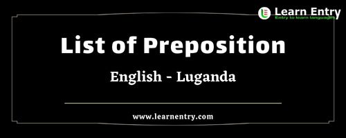 List of Prepositions in Luganda and English