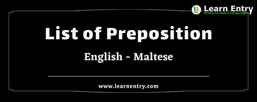 List of Prepositions in Maltese and English