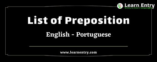 List of Prepositions in Portuguese and English