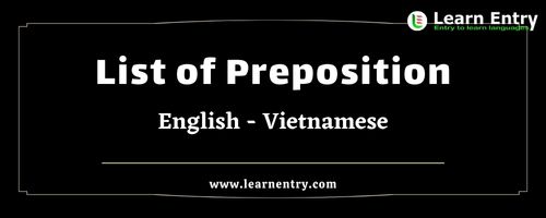 List of Prepositions in Vietnamese and English