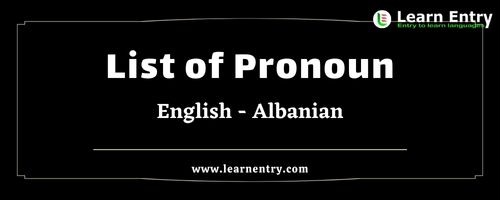 List of Pronouns in Albanian and English