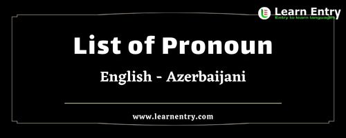List of Pronouns in Azerbaijani and English