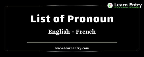 List of Pronouns in French and English