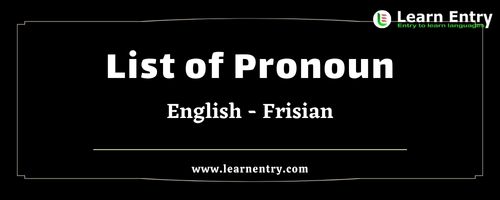 List of Pronouns in Frisian and English