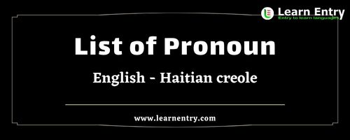 List of Pronouns in Haitian creole and English