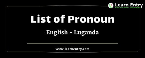 List of Pronouns in Luganda and English
