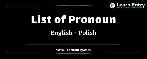 List of Pronouns in Polish and English