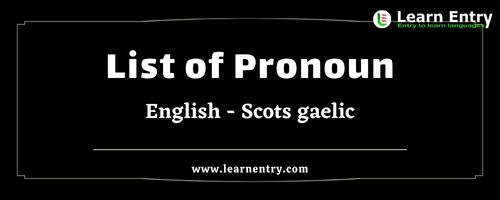 List of Pronouns in Scots gaelic and English