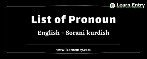 List of Pronouns in Sorani kurdish and English