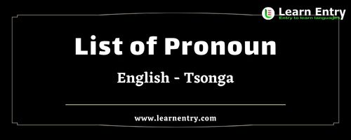 List of Pronouns in Tsonga and English