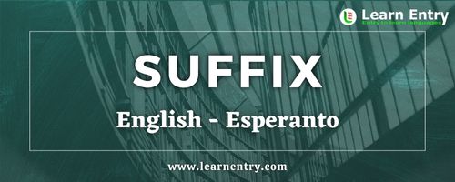 List of Suffix in Esperanto and English