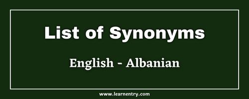 List of Synonyms in Albanian and English