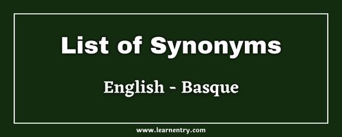List of Synonyms in Basque and English