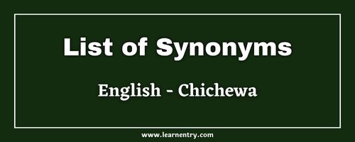List of Synonyms in Chichewa and English