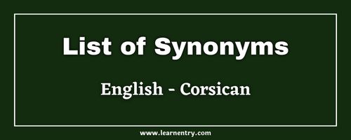 List of Synonyms in Corsican and English
