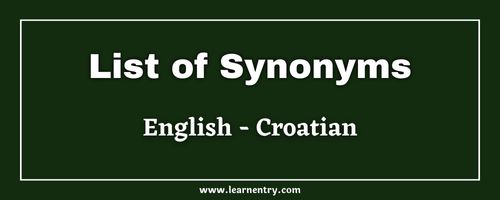 List of Synonyms in Croatian and English