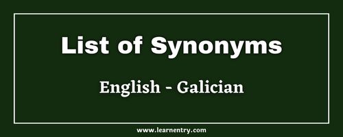 List of Synonyms in Galician and English