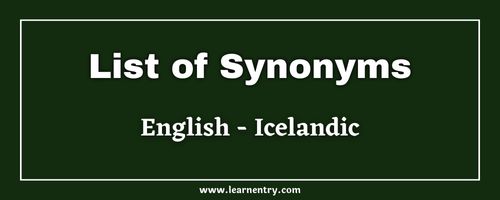 List of Synonyms in Icelandic and English