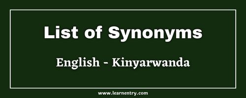 List of Synonyms in Kinyarwanda and English