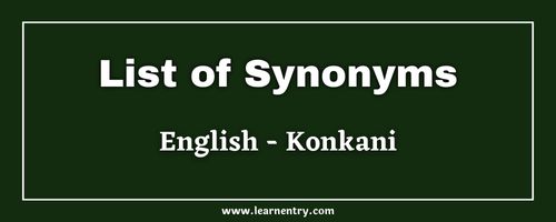 List of Synonyms in Konkani and English