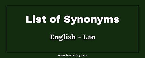 List of Synonyms in Lao and English