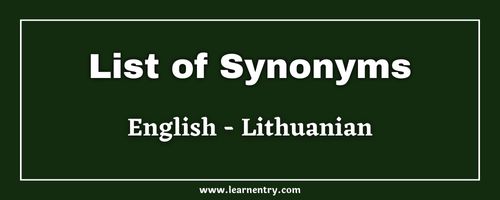 List of Synonyms in Lithuanian and English