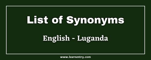List of Synonyms in Luganda and English