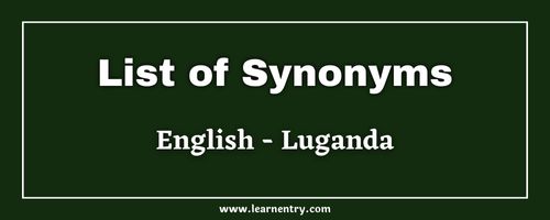List of Synonyms in Luganda and English