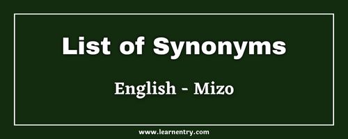 List of Synonyms in Mizo and English