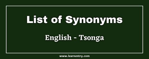 List of Synonyms in Tsonga and English