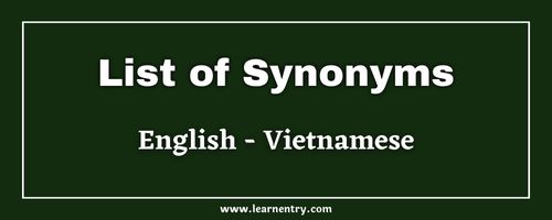 List of Synonyms in Vietnamese and English