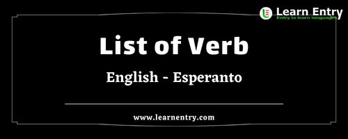 List of Verbs in Esperanto and English