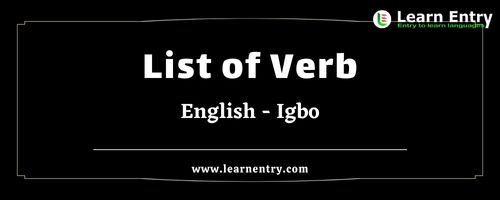 List of Verbs in Igbo and English