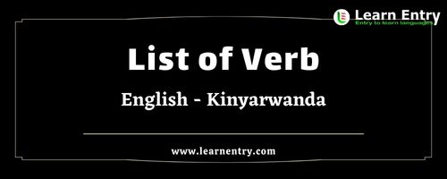 List of Verbs in Kinyarwanda and English