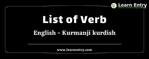 List of Verbs in Kurmanji kurdish and English
