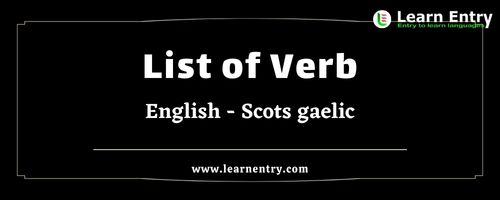 List of Verbs in Scots gaelic and English