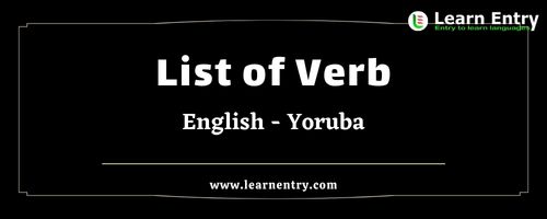 List of Verbs in Yoruba and English