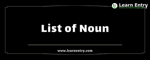 List of Nouns in English