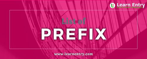 List of Prefix words in English