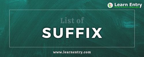 List of Suffix words in English